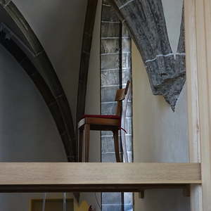 Franziskusorgel in der Pfarre Enns-St. Marien im Aufbau